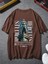 Oversize Baskılı Kahverengi Renk Salaş T-Shirt %100 Pamuk 1
