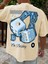 Oversize Baskılı Bej Renk Salaş T-Shirt %100 Pamuk 4
