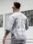Oversize Baskılı Gri Renk Salaş T-Shirt %100 Pamuk 1