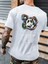 Oversize Baskılı Beyaz Renk Salaş T-Shirt %100 Pamuk 1