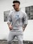 Oversize Baskılı Gri Renk Salaş T-Shirt %100 Pamuk 4