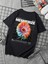 Oversize Baskılı Siyah Renk Salaş T-Shirt %100 Pamuk 4