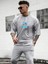 Oversize Baskılı Gri Renk Salaş T-Shirt %100 Pamuk 4