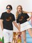 Sevgili Kombini Çift Paradise Is Now Woman With Halo Baskılı Oversize Pamuk T-Shirt 2'li 5