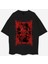 Manga Müzik Grubu Baskılı Oversize Unisex Siyah Tişört 1