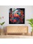 Flamingo Cam Baskı - Tropikal Vitray - Flamingo, Tropikal Çiçekler, Vitray, Duvar Süslemesi, 30X30 3