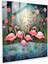 Kaprisli Suluboya Flamingo Cam Baskı - Flamingo, Modern Sanat, Duvar Dekorasyonu, Cennet, 30X30 1