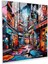 Funky Graffiti City Cam Baskı - Funky, Duvar Dekorasyonu, Ev Dekorasyonu, Canlı Kent Manzarası, 30X30 1