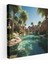 Çöl Duvar Tablosu - Oasis Paradise Kanvas Tablo - Çöl, Kristal Berrak Sular, Duvar Dekorasyonu, Çöl, 30X30 1
