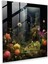 Cam Botanik Baskı - Yemyeşil Yeşillik Içinde Kabe - Kabe, Huzur, Gür Yeşillik, Açan Çiçekler, 30X30 1