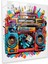 Funky Pop Art Cam Baskı - Funky, Cam Sanatı, Renkli, Boombox, 30X30 1