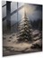 Klasik Cam Baskı - Görkemli Karlı Noel Ağacı - Noel, Cam Sanatı, Klasik Yağlıboya Tablo, Duvar Süslemesi, 30X30 1