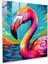 Pop Art Flamingo Cam Baskı - Flamingo, Modern Sanat, Retro'dan Esinlenilmiş, Duvar Dekorasyonu, 30X30 1