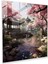 Lenticular Glass Baskı - Japon Bahçelerinin Huzuru - Lenticular, Modern Sanat, Kiraz Çiçeği Ağaçları, Lenticular, 30X30 1