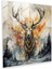 Büyülü Elk Cam Baskı - Elk, Wonder, Ev Dekorasyonu, Modern Sanat, 30X30 1