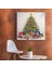 Noel Kanvas Tablo - Kaprisli Noel Ağacı - Noel, Şenlikli Noel Ağacı, Kanvas Tablo, Süsler, 30X30 3