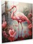 Sakin Gölet Flamingo Cam Baskı - Flamingo, Sakin Gölet, Ev Dekorasyonu, Cam Duvar Tablosu, 30X30 1
