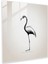 Serene Line Flamingo Cam Baskı - Flamingo, Cam Sanatı, Siyah Beyaz, Cam Duvar Tablosu, 30X30 1
