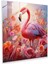 Çiçek Açan Flamingo Cam Baskı - Flamingo, Modern Sanat, Cam Baskı, Açan Çiçekler, 30X30 1