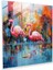 Flamingo Cenneti Cam Baskı - Flamingo, Duvar Süslemesi, Modern Sanat, Cam Sanatı, 30X30 1