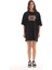 Unisex Bisiklet Yaka Baskılı Oversize T-Shirt - Siyah 2