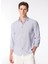 Slim Fit Gömlek Yaka Çizgili Lacivert - Beyaz Erkek Gömlek CE921SS Gömleklacivert-Beyaz 1
