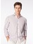 Slim Fit Gömlek Yaka Çizgili Beyaz - Kahverengi Erkek Gömlek CE923SS Gömlekbeyaz-Kahve 1