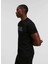 Bisiklet Yaka Baskılı Siyah Erkek T-Shirt 241M2102999 3