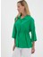 Gömlek Yaka Düz Yeşil Kadın Bluz 24YSL8763 2