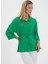 Gömlek Yaka Düz Yeşil Kadın Bluz 24YSL8763 3