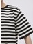 Bisiklet Yaka Çizgili Siyah Kadın Bluz Siyah Çizgili Kısa Kollu Triko Bluz 3