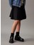 Lastikli Bel Kloş Siyah Düz Diz Üstü Kadın Etek IG0IG02521BEH 3