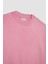 Kız Çocuk Açık Pembe Standart Fit Bisiklet Yaka Basic Düz Triko Kazak C6902A824AU 2