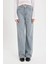 90's Wide Leg Yüksek Bel Uzun Jean Yıkamalı Pantolon C6189AX24AU 1