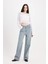 90's Wide Leg Yüksek Bel Uzun Jean Yıkamalı Pantolon C6189AX24AU 4
