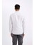 Slim Fit Dar Kesim Düğmeli Dokulu Düz Pamuk Karışımlı Uzun Kollu Beyaz Gömlek T2066AZ24AU 5