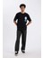 %100 Pamuk Comfort Regular Fit Rahat Kesim Bisiklet Yaka Sırt Baskılı Kısa Kollu Tişört B5069AX24AU 2