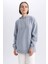 Oversize Fit Kapüşonlu Kalın Sweatshirt M3417AZ23WN 1