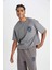 Fit NBA Golden State Warriors Oversize Geniş Kalıp Bisiklet Yaka Baskılı Pamuklu Kısa Kollu Tişört C9258AX24AU 3
