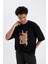 %100 Pamuk Dragon Ball Loose Fit Bisiklet Yaka Sırt Baskılı Kısa Kollu Tişört C6526AX24AU 4