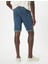 Slim Fit Kot Şort Yırtık Bermuda Cep Detaylı Katlı Paça Pamuklu 4
