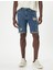 Slim Fit Kot Şort Yırtık Bermuda Cep Detaylı Katlı Paça Pamuklu 3