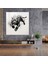 Kara Panter Cam Sanatı - Kara Panter, Mürekkep Kroki, Duvar Dekorasyonu, Cam Duvar Sanatı, 30X30 2