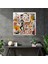 Basquiat Motifleri Cam Baskı - Basquiat, Duvar Süslemesi, Modern Sanat, Semboller, 30X30 3