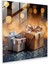 Çağdaş Cam Baskı - Sarılmış Noel Hediyeleri - Noel, Noel, Elegance, Duvar Süslemesi, 30 x 30 cm 1