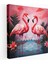Geometrik Flamingo Tablo - Flamingo, Geometrik Tasarım, Kanvas Tablo, Kanvas Tablo, 30 x 30 cm 1