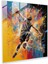 Nba Cam Baskı - Modern Soyut Basketbol Smacı - Nba, Soyut Resim, Cam Sanatı, Duvar Süslemesi, 30 x 30 cm 1