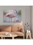 Sevimli Flamingo Ailesi Kanvas Tablo - Flamingo, Flamingo, Duvar Dekorasyonu, Sevimli, 30 x 30 cm 2