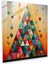 Geometrik Noel Cam Baskı - Noel, Şenlikli Renkler, Modern Sanat, Üçgenler, 30 x 30 cm 1