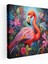Flamingo Kanvas Tablo - Flamingo, Tropikal, Çiçekler, 30X30 Kanvas Tablo 1